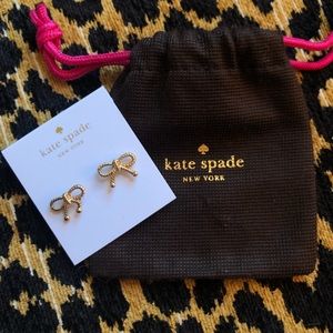 Kate Spade Gold Bow Stud Earrings; Never worn